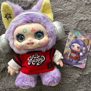 Purple Plush Kids Doll by (unknown) — 'Be Happy' Outfit Cute Plush
